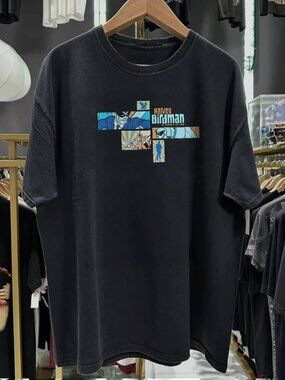Harvey Birdman Box Logo Washed Black T-Shirt